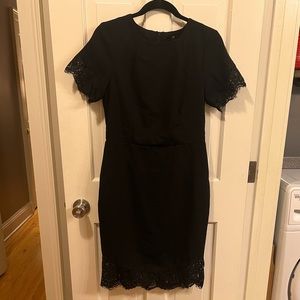 H&M black midi dress with lace detail. US size 10